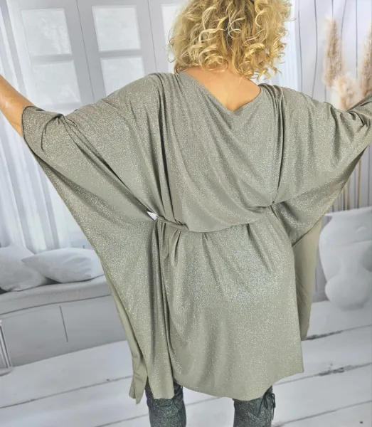 Pri Brocade Butterfly Tunic Dress tied at the waist ELENA