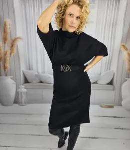 Pri Knitted midi dress with belt and bat sleeves ALENA