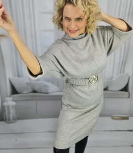Pri Knitted midi dress with belt and bat sleeves ALENA