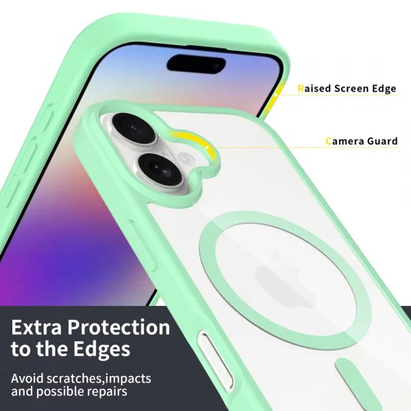 JP MagFit Clear MagSafe obal s N52 magnetom, iPhone 17, zelený