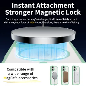 JP MagFit Clear MagSafe obal s N52 magnetom, iPhone 17, zelený