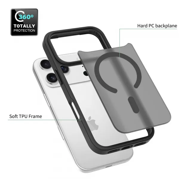 JP MagFit Colour MagSafe obal s N52 magnetom, iPhone 17 Pro, čierny