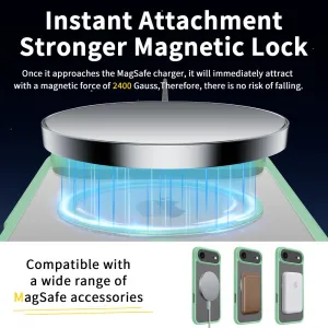 JP MagFit Clear MagSafe obal s N52 magnetom, iPhone Air, zelený
