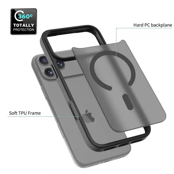 JP MagFit Colour MagSafe obal s N52 magnetom, iPhone 17 Pro Max, čierny