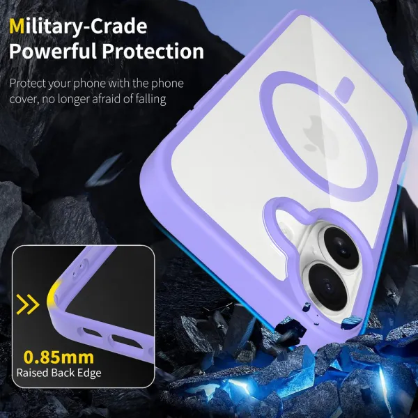 JP MagFit Clear MagSafe obal s N52 magnetom, iPhone 17, fialový