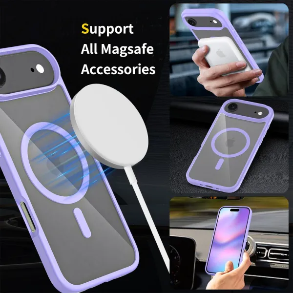 JP MagFit Clear MagSafe obal s N52 magnetom, iPhone Air, fialový