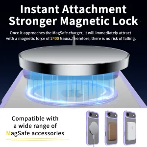 JP MagFit Clear MagSafe obal s N52 magnetom, iPhone Air, fialový