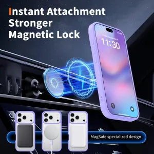 JP MagFit Clear MagSafe obal s N52 magnetom, iPhone 17 Pro, fialový