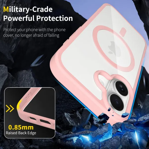 JP MagFit Clear MagSafe obal s N52 magnetom, iPhone 17, svetlo ružový