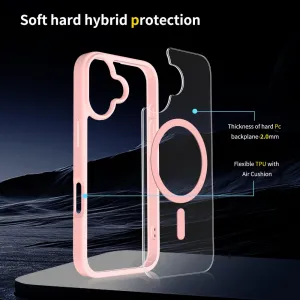 JP MagFit Clear MagSafe obal s N52 magnetom, iPhone 17, svetlo ružový