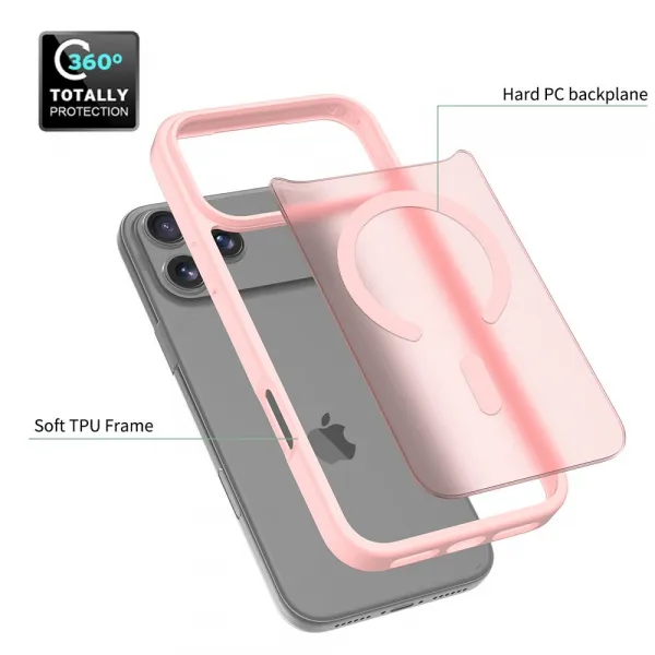 JP MagFit Colour MagSafe obal s N52 magnetom, iPhone 17 Pro Max, svetlo ružový