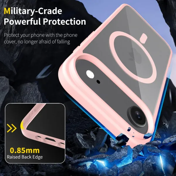JP MagFit Clear MagSafe obal s N52 magnetom, iPhone Air, svetlo ružový