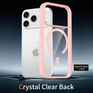 JP MagFit Clear MagSafe obal s N52 magnetom, iPhone 17 Pro, svetlo ružový
