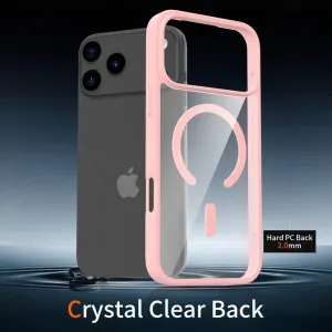 JP MagFit Clear MagSafe obal s N52 magnetom, iPhone 17 Pro Max, svetlo ružový