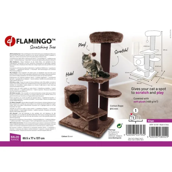 Flamingo Škrabadlo strom Khan Brown