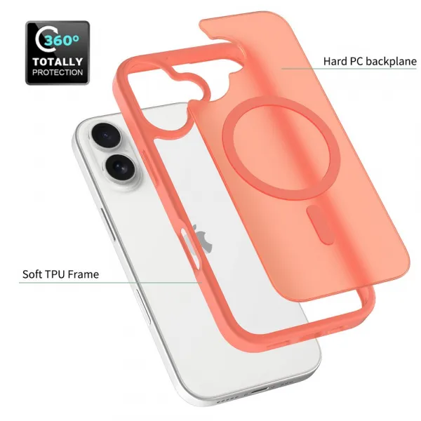 JP MagFit Colour MagSafe obal s N52 magnetom, iPhone 17, oranžový