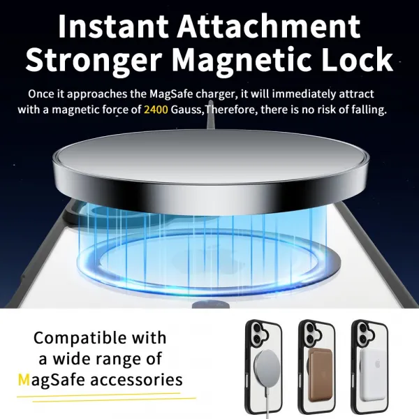 JP MagFit Clear MagSafe obal s N52 magnetom, iPhone 17, čierny