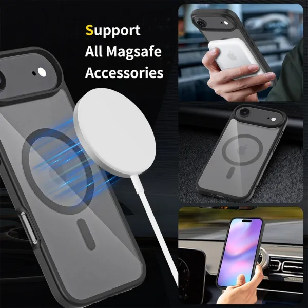 JP MagFit Clear MagSafe obal s N52 magnetom, iPhone Air, čierny