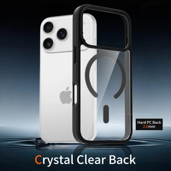 JP MagFit Clear MagSafe obal s N52 magnetom, iPhone 17 Pro, čierny