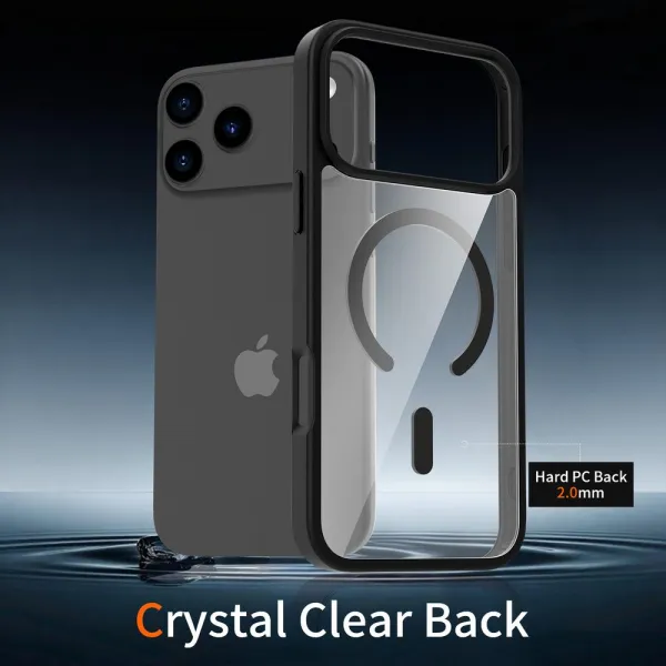 JP MagFit Clear MagSafe obal s N52 magnetom, iPhone 17 Pro Max, čierny