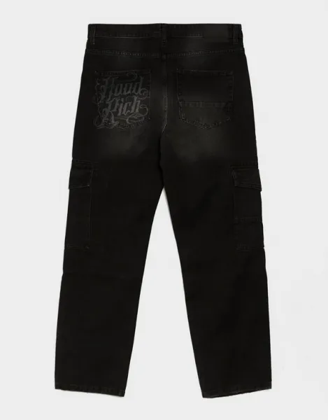 Hoodrich Nohavice  Cargo Denim Script