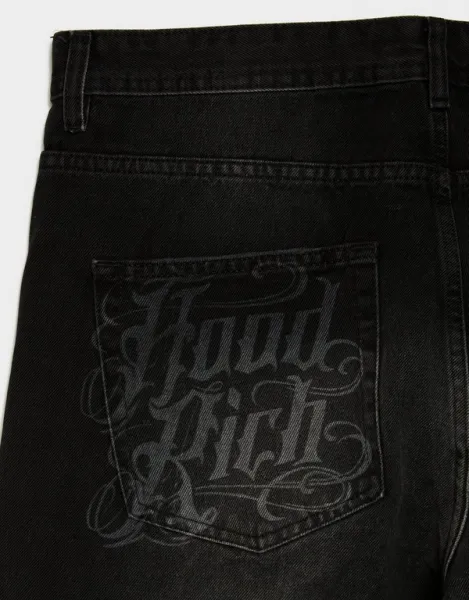 Hoodrich Nohavice  Cargo Denim Script