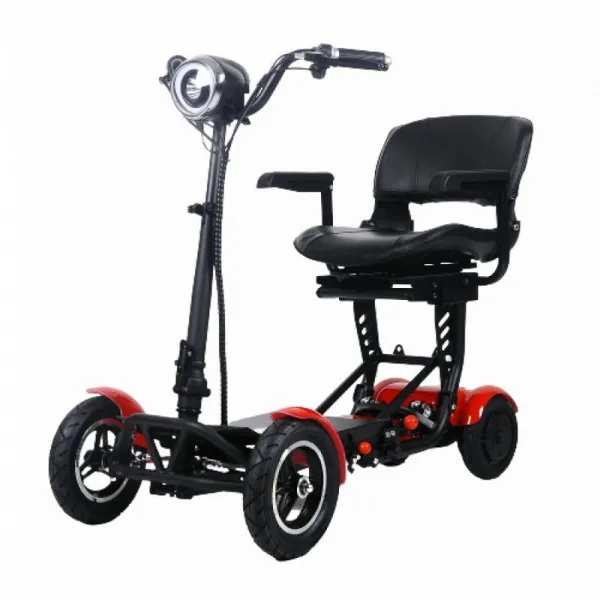 Invalidný elektrický skúter pre seniorov, exteriérový, červený