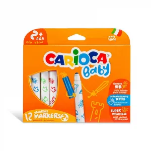Fixky BABY pre deti od 2 rokov Carioca 12ks-CARIOCA + Fixky JUMBO metalické súprava 6 ks-CARIOCA