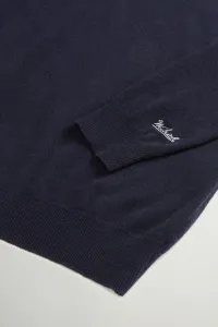 Sveter Woolrich Lambswool Crewneck Melton Blue