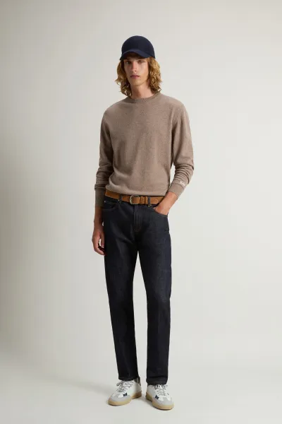 Sveter Woolrich Lambswool Crewneck Mocha Meringue