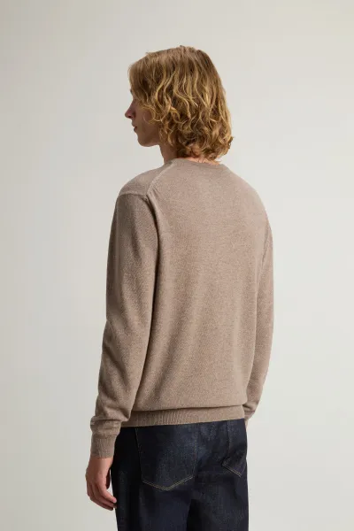 Sveter Woolrich Lambswool Crewneck Mocha Meringue