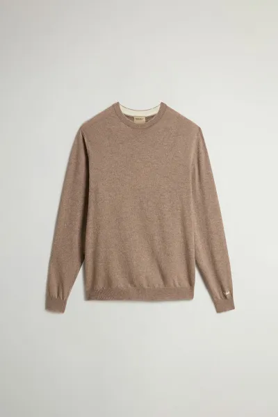 Sveter Woolrich Lambswool Crewneck Mocha Meringue