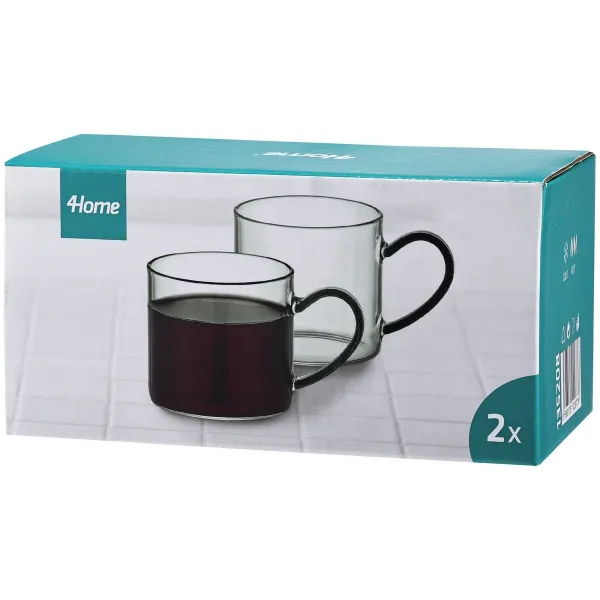 4Home Súprava sklenených hrnčekov Haze 250 ml, 2 ks