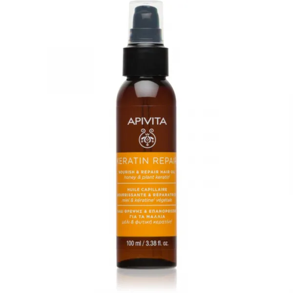 Apivita Keratin Repair Nourish Repair Hair Oil olej na vlasy pre suché a poškodené vlasy 100 ml