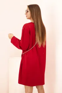 Legínovo Dámske viskózové šaty Plus Size s kabelkou na reťazi béžové Farba: Červená, Veľkosť: UNI