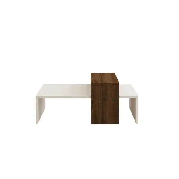 Konferenčný stolík Glow White and Walnut