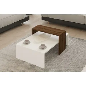 Konferenčný stolík Glow White and Walnut