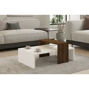 Konferenčný stolík Glow White and Walnut