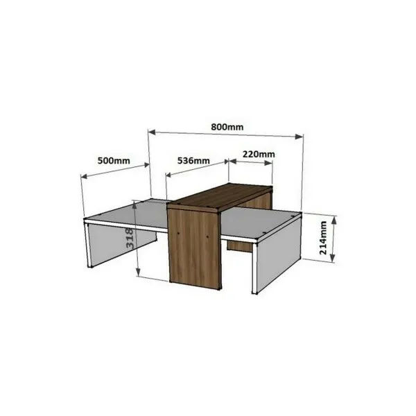 Konferenčný stolík Glow White and Walnut