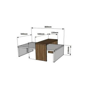 Konferenčný stolík Glow White and Walnut