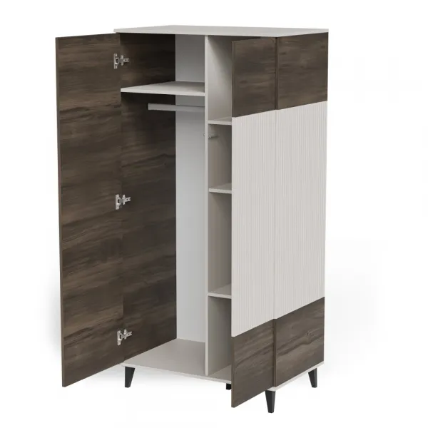 HALMAR Šatní skříň Random 90 cm kašmír/ořech