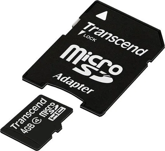 Karta TRANSCEND MicroSDHC 4GB Class 4 + adaptér