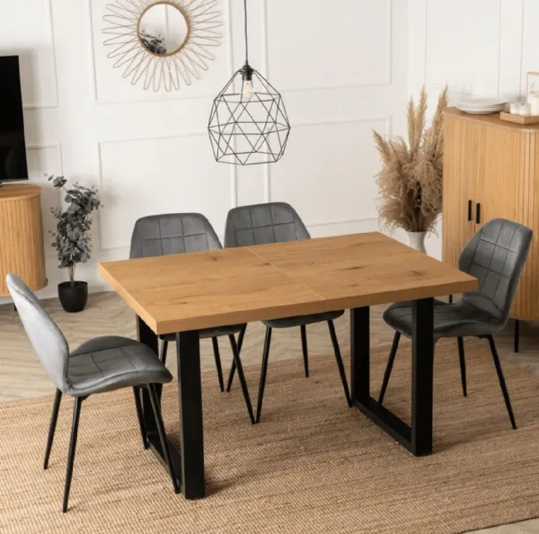 JAKS Rozkladací stôl 130 - 230 cm zlatý dub Tomas čierny