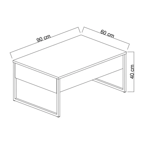 Konferenčný stolík Luxe - Anthracite, Silver