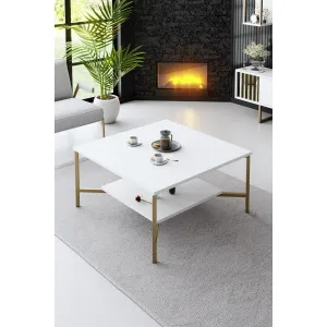 Konferenčný stolík Gold Line - White, Black