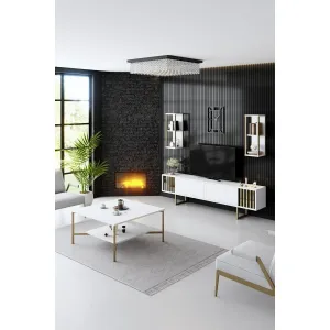 Konferenčný stolík Gold Line - White, Black