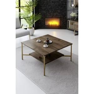 Konferenčný stolík Gold Line - Walnut, Black