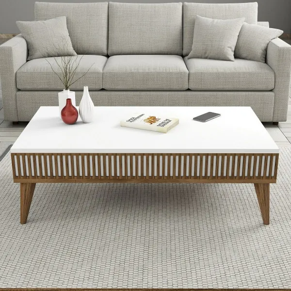 Konferenčný stolík Milan - Walnut, White