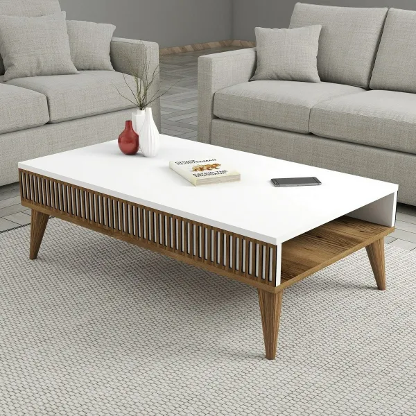 Konferenčný stolík Milan - Walnut, White