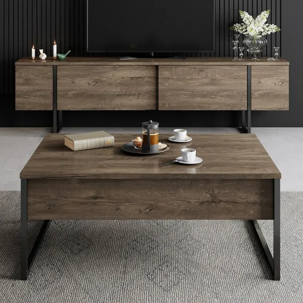 Konferenčný stolík Luxe Walnut and Black